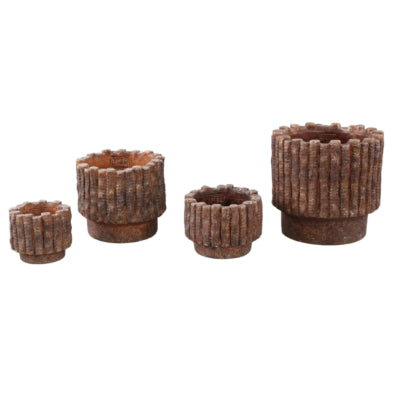 Ptmd pot de fleur elza s marron 12 cm | 12 pièces