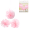 Amscan décoration tulle pompon rose 30 cm lot de 3 | 27 pièces
