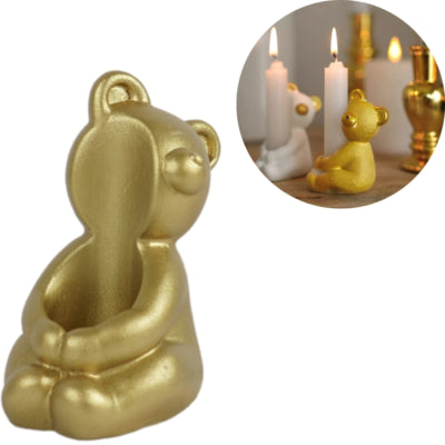 Bougeoir ours doré 8 cm | 36 pièces