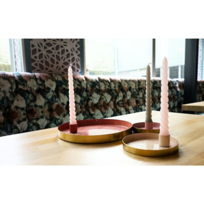Bougeoir Daan en bois courbé rond orange marrakech 22 cm | 6 pièces