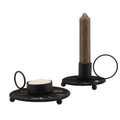 Photophore Daan en bois courbé ariana noir 12 cm | 12 pièces