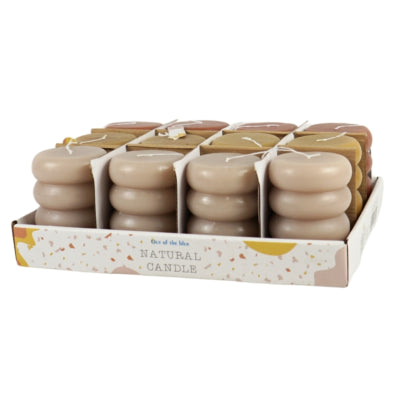 Bougie ronde Out of the blue 7,5 x 10,5 cm 3 assortis | 12 pièces