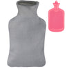 Bouillotte Relaxdays avec housse rose gris 2 l | 6 pièces
