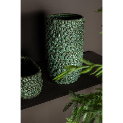 Ptmd pot de fleur danillo vert 30 cm | 2 pièces