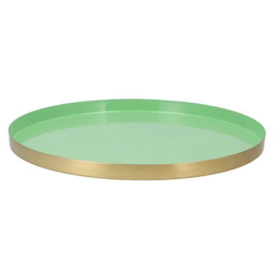 Plateau Daan en bois courbé marrakech menthe doré 40 cm | 4 pièces