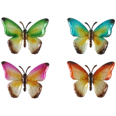 (r) suspension murale papillon susanne métal 38 cm 4 assortis | 24 pièces