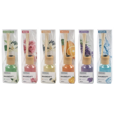 Bâtonnets parfumés désodorisant 100 ml 6 assortis | 24 pièces