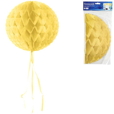 Folat boule en nid d'abeille jaune 30 cm | 25 pièces