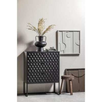 Vase Woood vere métal noir 37 cm | 4 pièces