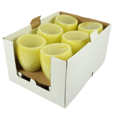 Bougie en cire avec bougie chauffe-plat jaune 11 x 12 cm | 12 pièces