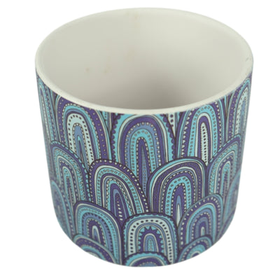 Pot de fleurs en céramique bleue 13,5 cm | 6 pièces