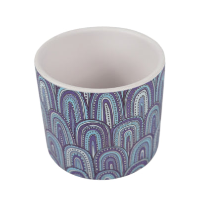 Pot de fleurs en céramique bleue 12 cm | 12 pièces