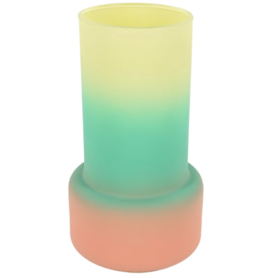 Vase shae jaune turquoise mat rose saumon 17 cm | 24 pièces