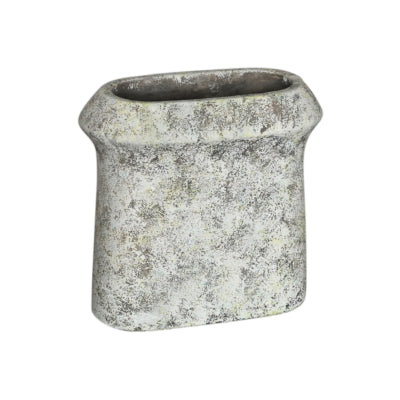 Ptmd pot de fleur nimma ovale m gris ciment 30 cm | 2 pièces