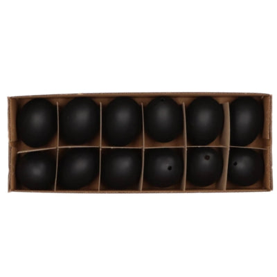 Oeufs en bois courbé Daan noirs 5 cm 12 pièces | 12 pièces