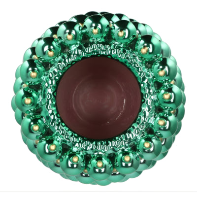 Daan vase en bois courbé boule de Noël vert 39 cm | 2 pièces