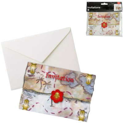 Folat invitations pirate rouge 8 pièces | 24 pièces