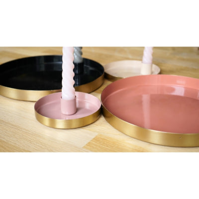 Bougeoir Daan en bois courbé rond marrakech blanc 12 cm | 8 pièces