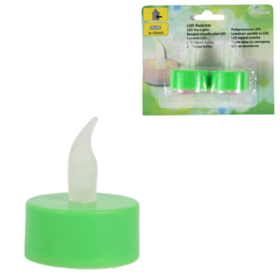 Deco Heitmann Bougie chauffe-plat LED à piles vert 4,5 cm 2 pièces | 20 pièces