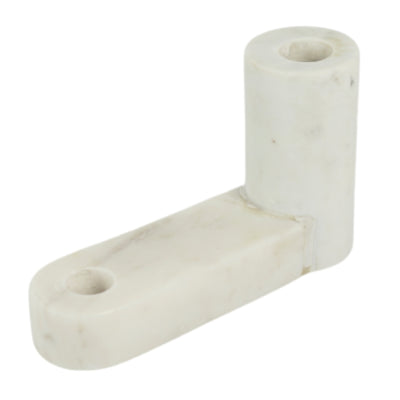 Bougeoir marbre blanc 17,5 cm | 4 pièces