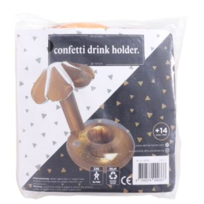 Porte-gobelet à confettis Senza doré 24 cm | 50 pièces