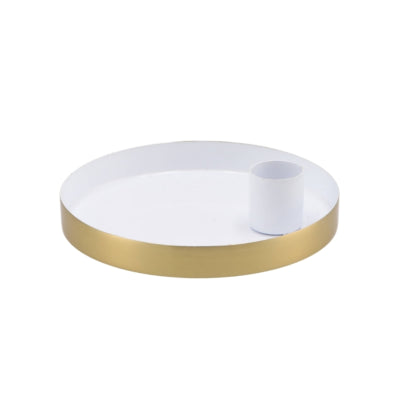 Bougeoir Daan en bois courbé rond marrakech blanc 12 cm | 8 pièces