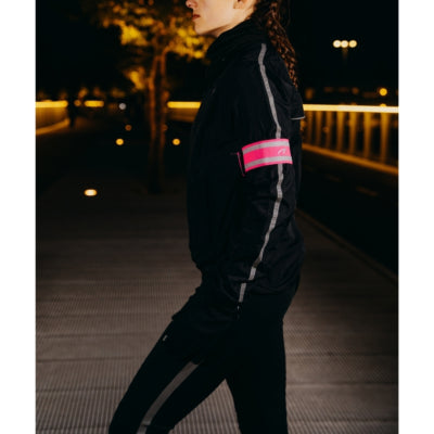 Bracelet de sport Avento réfléchissant rose fluo taille unique | 20 pièces