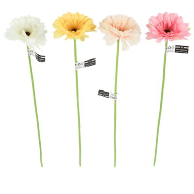 Fleur artificielle gerbera 47 cm 4 assortis | 48 pièces