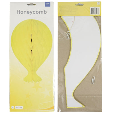 Folat ballon nid d'abeille jaune 37 cm | 36 pièces