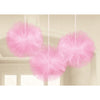 Amscan décoration tulle pompon rose 30 cm lot de 3 | 27 pièces