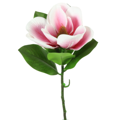 Countryfield fleur artificielle magnolia blanc rose 65 cm | 12 pièces