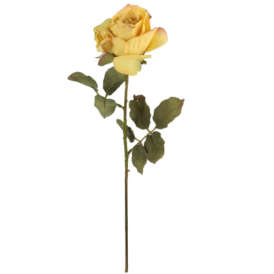 Countryfield fleur artificielle rose jaune 62 cm | 12 pièces