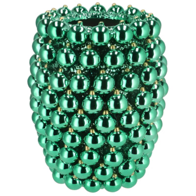 Daan vase en bois courbé boule de Noël vert 39 cm | 2 pièces