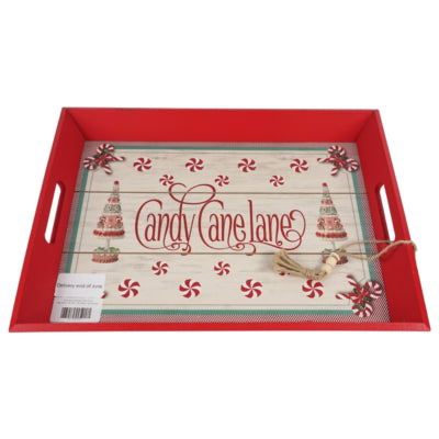 Plateau Noël déco bois 45 cm 4 assortis | 12 pièces