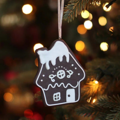Cintre de Noël douillet maison bonbons 10 cm | 24 pièces