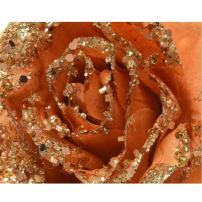 Rose Everlands sur clip orange 14,5 cm | 48 pièces