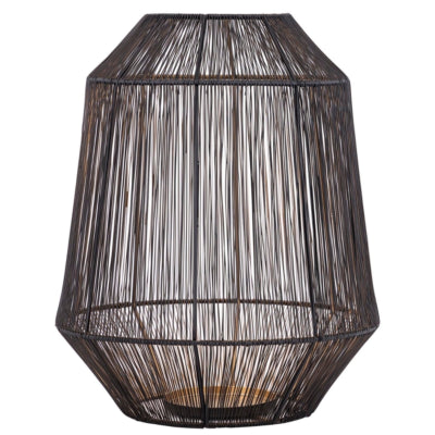 Ptmd lanterne justy l couleur or noir 38 cm | 2 pièces