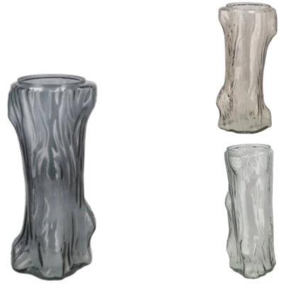 Daan vase en bois courbé arbre gris 14 cm 3 assortis | 12 pièces