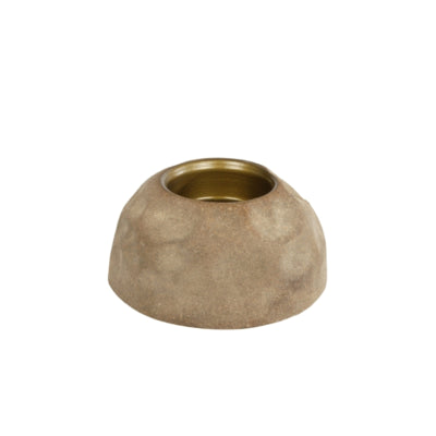 Photophore tiffany beige doré 9 cm | 12 pièces