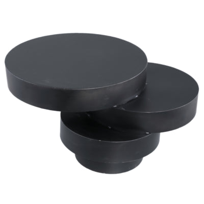 Ptmd table d'appoint essy noir 68 cm | 2 pièces