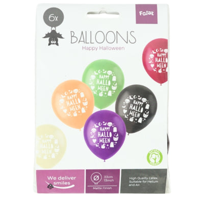 Folat ballons joyeux halloween 33 cm 6 pièces | 24 pièces