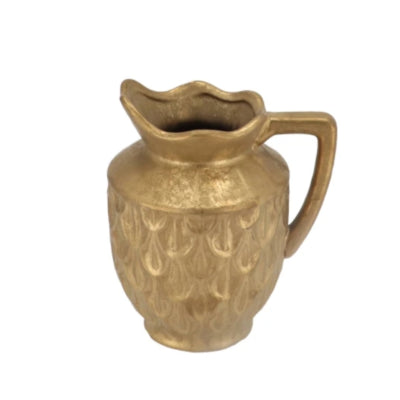 Vase boa en bois courbé Daan avec anse doré 20 cm | 4 pièces