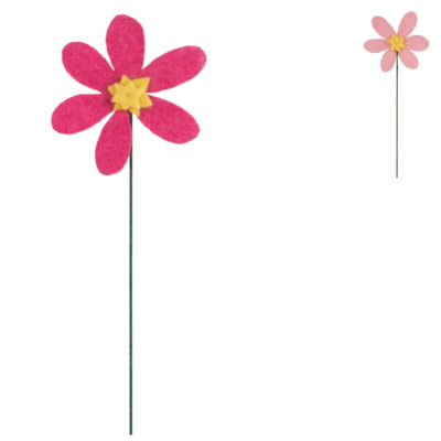 Fleur artificielle feutre rose vieux rose 33 cm 2 assortis | 24 pièces