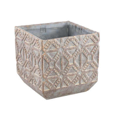 Ptmd pot de fleur jenah marron l 30 cm | 2 pièces