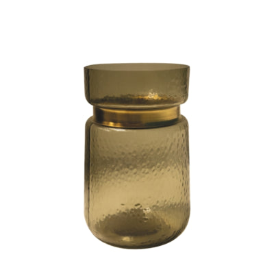 Ptmd vase quilio en forme de verre marron 20 cm | 4 pièces