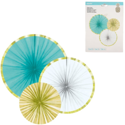Amscan décoration éventail fête ananas papier 35 cm lot de 3 | 10 pièces