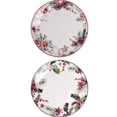 Assiette Siaki porcelaine 27 cm 2 assorties | 6 pièces