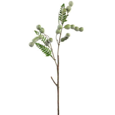 Ptmd Branche Artificielle Branche de Baies Vert 65 cm | 8 pièces