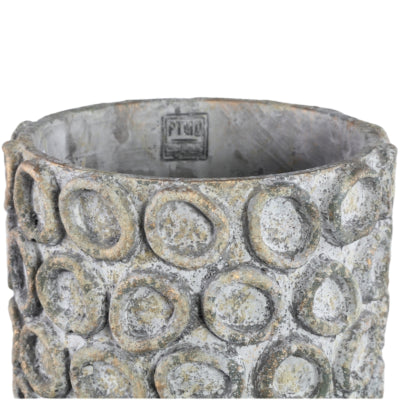Pot en ciment Ptmd avec cercles ginte l 55 cm | 2 pièces
