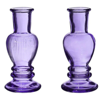 Vase bougeoir Venise violet 11,5 cm 2 assortis | 24 pièces